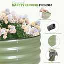 G GOOD GAIN Round Raised Garden Bed - 2Pcs 3x3x1ft Galvanized Steel Planter Boxes Outdoor with Rubber Edge Trim | Metal Raised Beds for Gardening Vegetables Flowers Fruits Herbs (Olive Green)