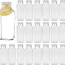 Encheng Vintage Water Bottles,Glass Drinking Bottles 16oz,Clear Beverage Bottle 500ml With Lids For Kombucha,Tea,Glass Bottles For Homemade Drinks,Travel Reusable Juicing Milk Bottle,20 Pack (White)