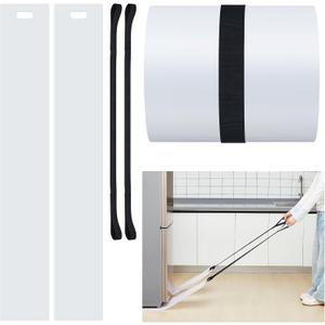 Soaoo 2 Set Appliance Slider with Pull Strap Appliance Mover with Handle Plastic Moving Furniture Gliders Heavy Duty Sliding Sheet for Tile Floors and Hardwood Floors, Glides Easily (8 x 60 Inch)