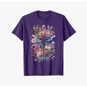 Beautiful Dragonfly Watercolor Art Insect Lover Earth Day T-Shirt, S