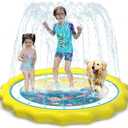 HITOP Kids Sprinklers for Outside, Splash Pad for Toddlers & Baby Pool 3-in-1 60" Water Toys Gifts for 1 2 3 4 5 Year Old Boys Girls Splash Play Mat (Ocean)