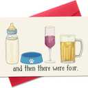 5 x Cute Funny Baby Shower Card for New Mom Dad Parents New Baby Arrival Gifts Congrats Pregnancy Card