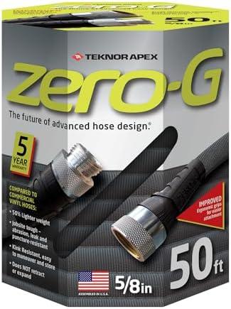 5/8" x 50ft zero-G Lightweight Garden Hose, Kink Free Garden Hose, Teknor Apex Water Hose