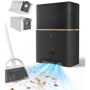 Touchless Vacuum Automatic Dustpan, Bagged Design with Replaceable Dust Bags, Up to 3-Month No Cleaning, 26,000Pa Powerful Suction, One-Touch Auto & Manual Mode for Pet Hair Kitchen & Salon