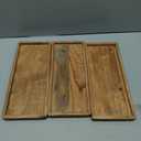 NIRMAN Acacia Wood Rectangular Wooden Platters for Home Decor, Food, Vegetables, Fruit, Charcuterie, Appetizer Serving Tray (13" x 5.5" x 0.75") (Set of 3)