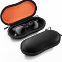ProCase Sunglasses Case, Hard EVA Shell Shockproof Eyeglass Case for Men Women with Metal Hanging Hook and Velvet Lining, Travel Zipper Sport Glasses Holder Organizer for Gifts- Black