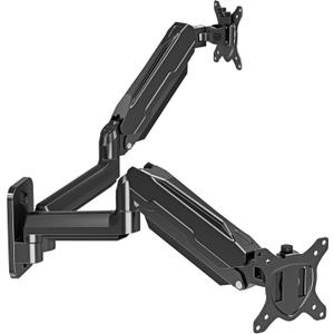 MOUNT PRO Dual Monitor Wall Mount for 13 to 32 Inch Computer Screens, Wall Monitor Arm for 2 Monitors, Each Holds Up to 19.8lbs, Full Motion Wall Monitor Mount with VESA 75x75/100x100 (Black)