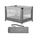 Dream On Me Zazzy Portable Playard with Bassinet in Grey, Packable and Easy Setup Baby Playard, Lightweight and Portable Playard for Baby with Mattress and Travel Bag (Gray)