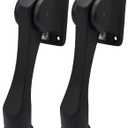 QCAA Solid Brass Drop Down Door Stop, 4", Matte Black, 2 Pack