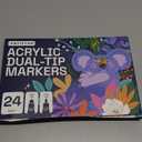 ARTISTRO 24 Acrylic Paint Markers for Rock, Fabric, Wood, Glass, Eggs - Dual-Tip Paint Pens for Coloring Books for Adults, Teens, Kids - Art & Craft Supplies - Gift Idea - Easter Basket Stuffers