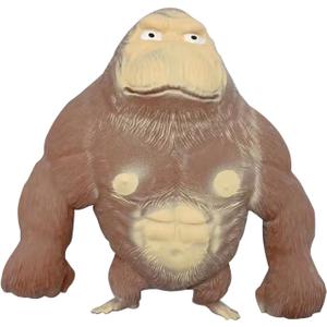 Squishy Monkey Toy - Brown Stretch Gorilla, Stretch Monkey Stress Relief Toy, Novelty TikTok Gorilla Squeeze Toys, Funny Splat Monkey Sensory Stress Toy for Anxiety Women Men Kids (Big)