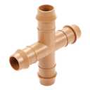 16 Pieces Drip Irrigation Cross Fittings, 1/2'' Dripline Barbed Cross Tee Connectors for 1/2 Inch Irrigation Tubing 4-Way T for Garden Sprinkler Systems