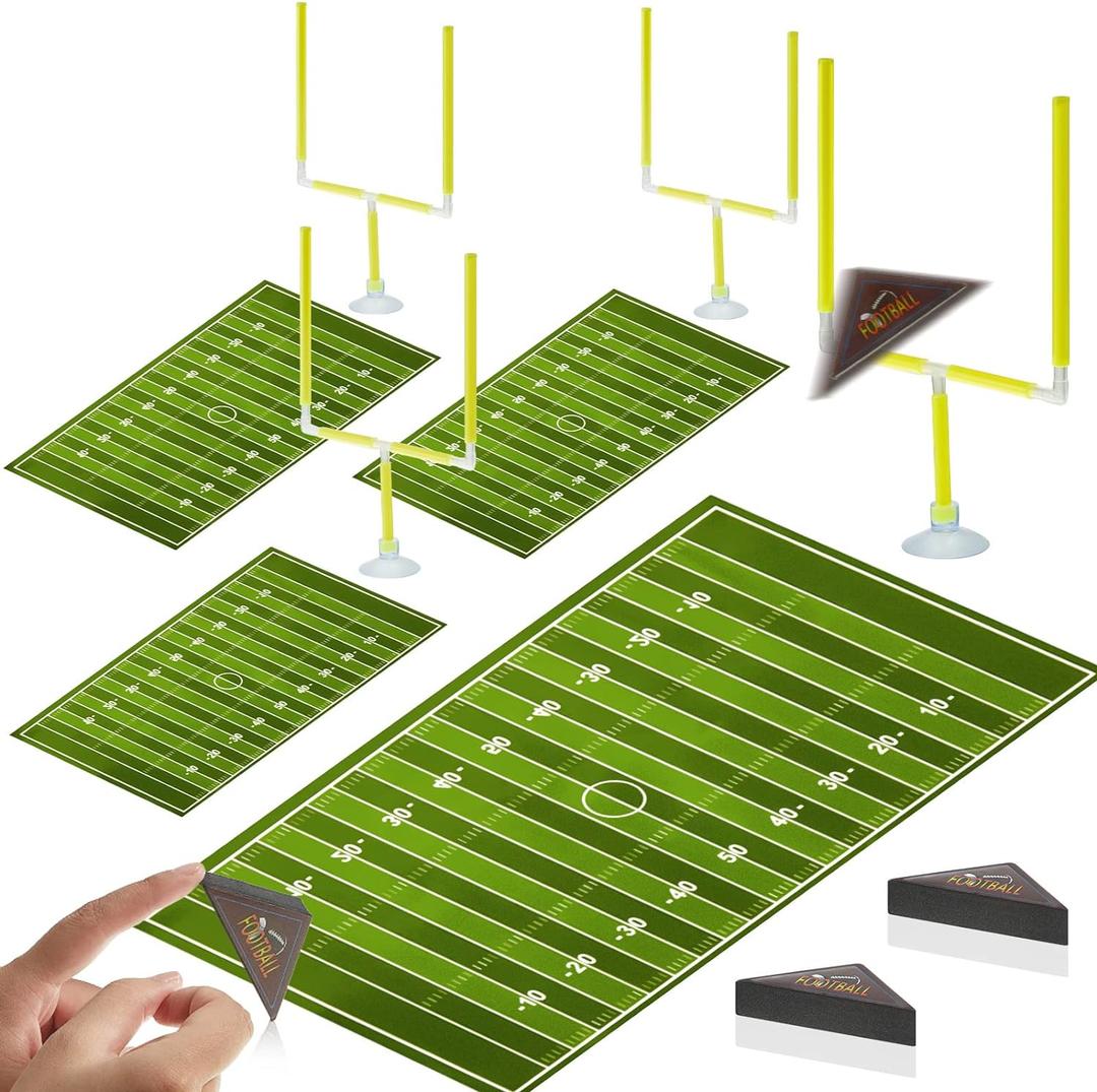 4 Sets Mini Flick Football Games Desktop Mini Table Top Sports Games with Foam Footballs Goal Post and Cards Finger Toys Office Indoor Sports Party Favors Fans Release Pressure(Yellow) (Yellow)