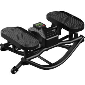 Rock Stepper Side to Side Exercise Machine, Rocking Stepper for Home Gym with LCD Display & Resistance Bands, Low-Impact Step Rocker Workout Equipment Supports 330 lbs