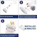 HOPOPRO 5-Mode High Pressure Shower Head - The Washington Post, NBC News, Today TV Show Recommended - High Flow Fixed Showerheads (6 Inch Brushed Nickel)
