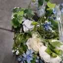 2 Pack Artificial Peony Flower Garland - 6ft Silk Peony Garland Flowers Vine Blue and White Peony Silk Flowers for Wedding Arch Party Table Decoration (Blue)