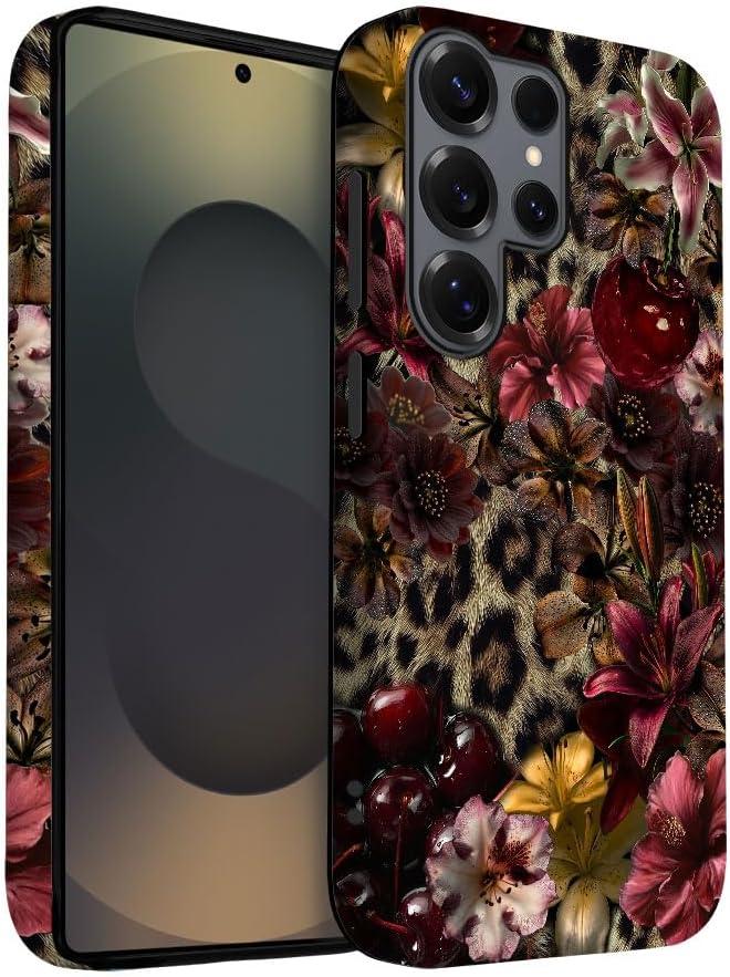 for Samsung Galaxy S24 Ultra Case | Lily Leopard Print Cherry | Slim Drop Protection Design