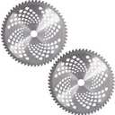 2-Pack 10Inch 40T/60T/80T Carbide Tip Brush Blades for Cutting Wood Bush and shrubs Most Petrol Brush Cutters (60T)