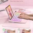Wireless Keyboard and Mouse Combo, 9 Backlit Effects, Wrist Rest, Phone Holder, 2.4G Lag-Free Ergonomic Keyboards, KM22 MAX Rechargeable Silent Set for Computer, Laptop, Mac, Windows -SABLUTE（Pink）