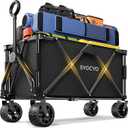Beach Wagon 420LBS – Heavy Duty Wagons Carts Foldable, Collapsible Wagon with Big Wheels for Sand & Cup Holders for Camping Garden Sports Grocery