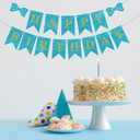 Happy Birthday Banner Birthday Hanging Decoration for Adults Kids Boy Party Supplies (blue)
