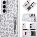 iCoverCase Compatible with Samsung Galaxy S23 Case with Card Holder, S23 Wallet Case for Women Men [RFID Blocking] PU Leather Protective Phone Case for S23 5G (Gray Leopard)