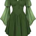 Scarlet Darkness Women's Renaissance Fairy Dress 2026 Summer Boho Off The Shoulder Flowy Corset Mini Dresses (Green, S)
