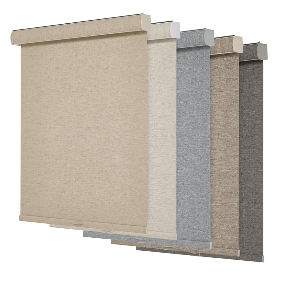 Persilux Solar Shades for Windows Light Filtering Roller Shades (47" W x 72" H, Beige) Flame Retardant, UV Protection Sheer Blinds for Windows, Home, Patios Office, Easy to Install