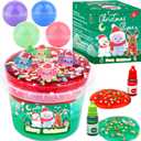 Christmas Slime Bucket Gifts for Girls & Boys, Slime Party Favors, Stretchy & Non-Sticky, Super Soft Stress Relief Toy, Idea Birthday Gifts, Christmas Stocking Stuffers for Kids