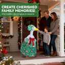 LUMIGRAIN Christmas Porch Goose Outfits, Lawn Cement Goose Clothes Statue Garden Yard Patio Party Decoration (Green)