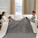 King Size Electric Blanket with Dual Control - Washable Heated Blanket King with 5 Heat Levels, 10 Hrs Auto Off, Overheat Protection, Flannel Sherpa Heating Blanket 100" x 90", Grey