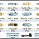 90 PCS 18 Types Brake Caliper & Wheel Cylinder Bleeder Screw Brake Valve Screw Assortment with 15pcs Dust Caps, Standard SAE & Metric Bleeding Screws Bleed Kit Replace 30300