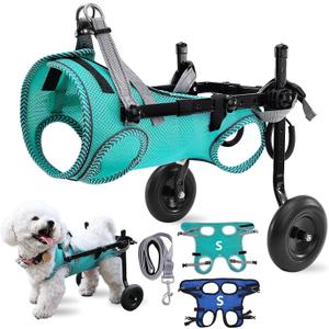 Updated Dog Wheelchair for Back Legs, Small Dog Wheelchair Carts with Wheels, Light Weight Wheelchair for Leg Support Helps Senior, Injured, Paralyzed (S)