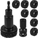 Wheel Hub Cleaning Tool Kit, Wheel Hub Resurfacing kit Includes 7 Pads, Fits Power Drill & 1/2" Impact Driven Wrenches, for Wheel Studs, Hubs, Rotors and Surface of Hub Cleaning