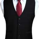 HISDERN Mens Suit Vest Waistcoat with 3 Pockets Slim Fit for Business Formal Wedding Prom and Casual Tuxedo Wear