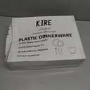 KIRE 150 PCS Purple Plastic Plates - Purple Dinnerware Set Disposable 25 Dinner & 25 Salad Plates 25Forks 25Knives 25Spoons 25Clear Cups for Birthday/Baby Shower/Easter/Spring