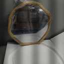 ULIKE Round Wood Mirror 24 Inch Circle Wall Mirror, Asymmetrical Bathroom Vanity Mirror with Wood Frame, Decorative Wall Mounted Mirror for Bedroom, Living Room, Entryway, Rustic Brown