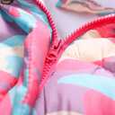 Winter Coats For Girls Hooded Waterproof Floral Printed Kids Toddler Warm Snow Jacket (Pink)