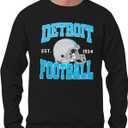 Football Sweatshirt for Men: Game Day Season Pullover Football Team Fans Tops (Black, XL)