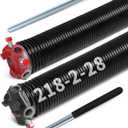 1 Pair Garage Door Torsion Springs 2", Minimum 16000 Cycles, with 2 Non-Slip Winding Bars (0.218X2"X28")