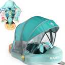 Mambobaby Float Deluxe Baby Pool Float: Safe & Comfortable Swim Trainer for Infants & Toddlers, Non-Inflatable Design, UV Protection Canopy, Fun Water Experience for Ages 3-24 Months