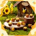 AceOrbit 100 Pcs Spring Theme Mini Resin Honey Jars Figurine Bulk Honey Jar Miniatures for Bee Festival Favors Resin Crafts for Home Garden Landscape Models Scenes DIY Cake Toppers Wedding Party Gifts