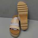 DREAM PAIRS Women's Platform Slides Sandals Comfortable Arch Support Footbed Two Strap Slip-on Fashion Beach Wedge Sandals (10, Beige)