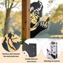 2 x Peaking a Boo Flipping Off Bigfoot Animal Metal Sign Art Ornament, Middle Finger Bigfoot Peeping Around Signs Corner Tree Garden Fence Farmhouse Outdoor Home Decoration (M 15"×20")