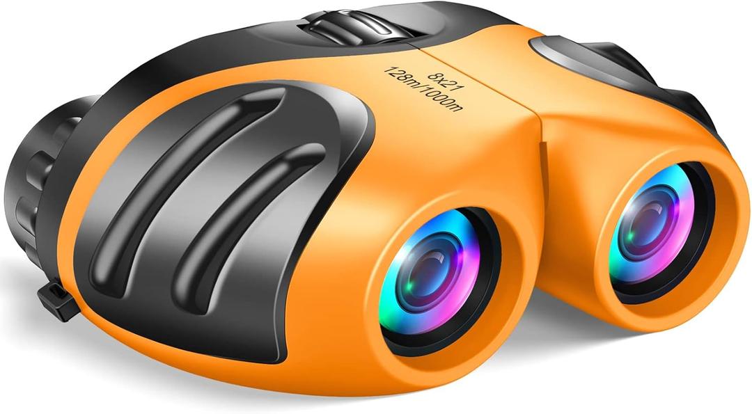 LET'S GO! Binocular for Kids, Compact High Resolution Shockproof Binoculars (Orange)