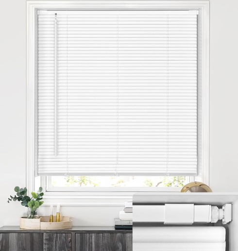 LazBlinds No Drill Vinyl Mini Blinds, 22" W x 36" H, White
S-Shaped Slats Create a Tighter Seal, Ideal for Bedrooms, Kitchens & Bathrooms