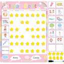 Reward Chore Chart for Kids Unicorn I Can Do It Magnetic Token Board Behavior Responsibility Star Chart with Chore Chart Stickers and 45 3D Magnetic Stars for Girls Toddlers at Home Essentials
