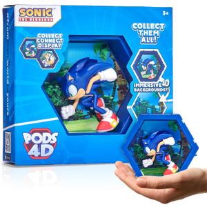 PODS 4D Sonic | Unique Connectable Collectable Bobble-Head Figure That Bursts from Their World into Yours | Wall or Shelf Display |Sonic Toys and Gifts | Series 1 no. 479