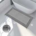 anllugs Bathroom Rugs 30" x 60", Non-Slip Extra Soft Absorbent Bath Rugs, Machine Washable Quick Dry Bath Mats for Bathroom Floor, Shower, Bathtub and Sink, Grey & Dark Grey