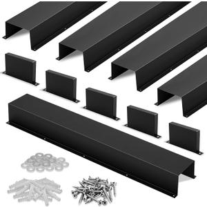 Moxweyeni Metal Line Pack Cover, Metal Decorative Ac Pipe Line Pack Cover for Black Ductless Mini Split Accessories, Air Conditioner, Heat Pump(5 Pack,Black,6" X 4" X 40")
